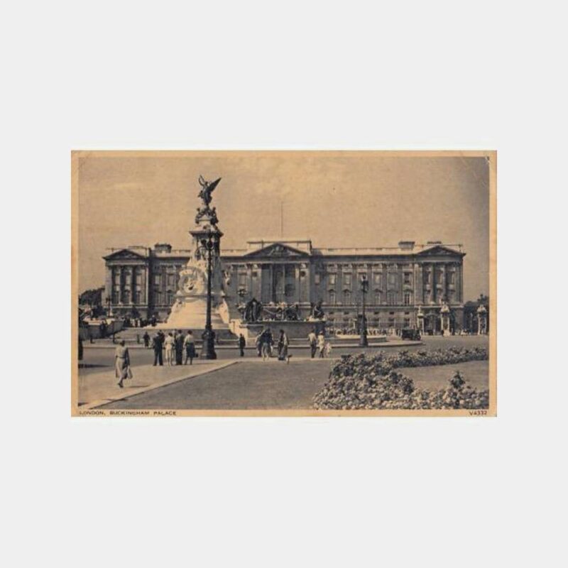 1955 Londra Buckingham Sarayı Damgalı Kartpostal