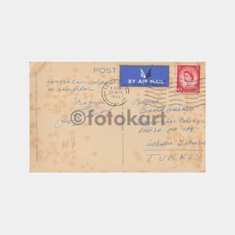 1955 Londra Buckingham Sarayı Damgalı Kartpostal - Görsel 2