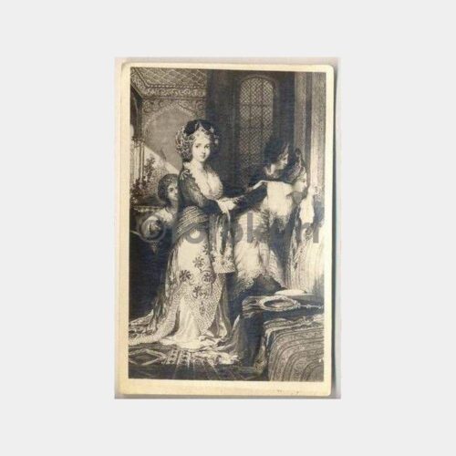Meraklı Cariyeler Gravür Kartpostal