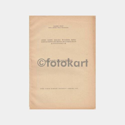 1959 Aydın Dalama Bucağı Arkeoloji Bülteni