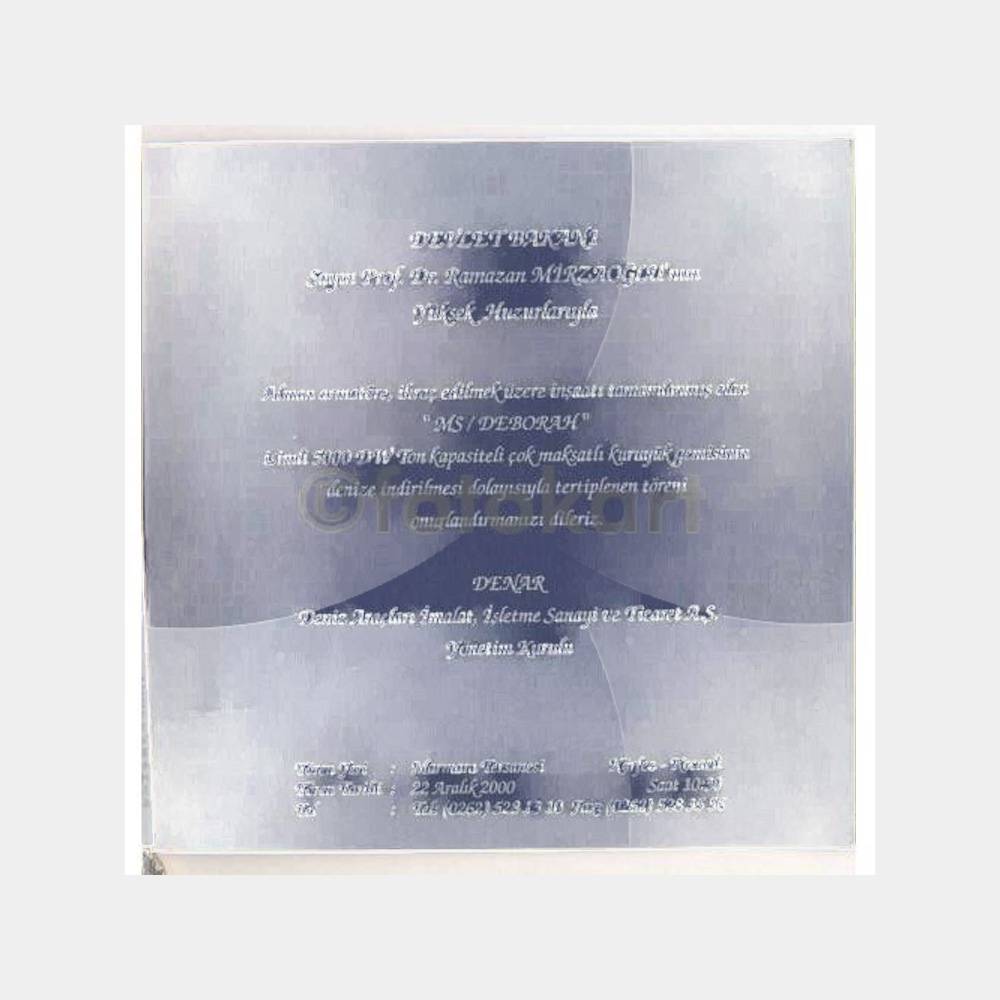 2000 Marmara DENAR Gemi Denize İndirme Davetiyesi - Görsel 2