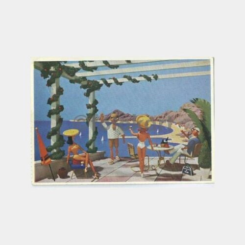 1956 KLM Uçak Düsseldorf Damgalı Kartpostal