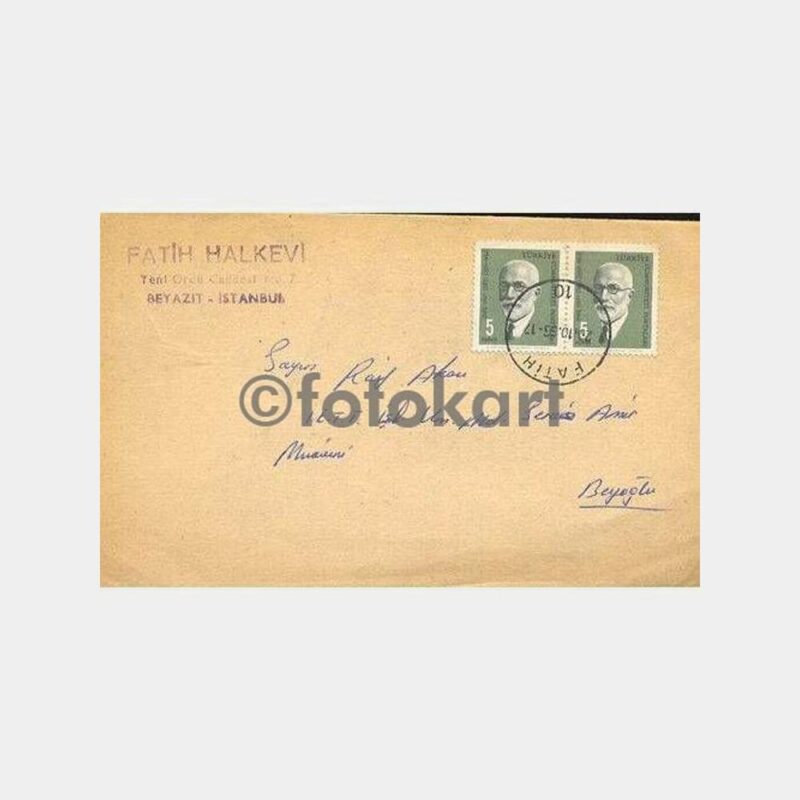 1966 Fatih Halkevi Beyazıt Damgalı Zarf