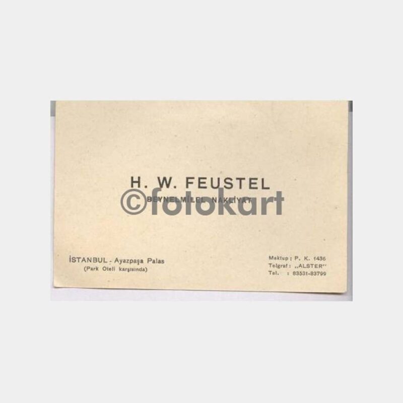 H. W. Feustel Turizm Denizcilik Nakliyat Kartviziti