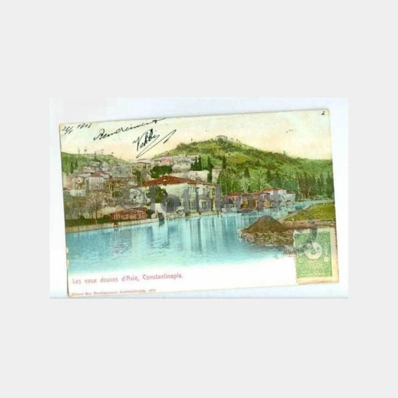 1908 Boğaziçi Göksu Damgalı Kartpostal