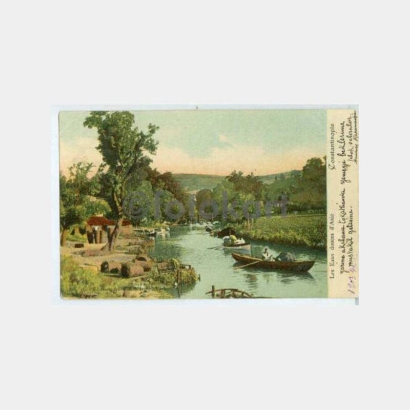 1910 Boğaziçi Göksu Damgalı Kartpostal