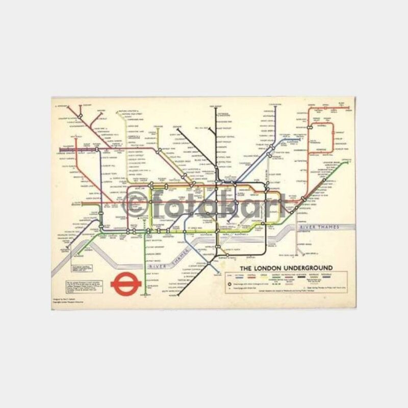 Londra Metro İstasyonlar Harita Kartpostal