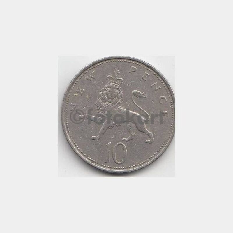 1968 İngiltere 10 New Pence Madeni Para - Görsel 2