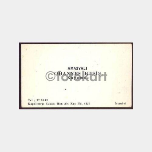 Kapalıçarşı Amasyalı Kuyumcu Kartvizit