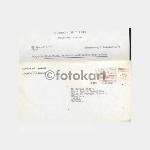 1975 Avrupa Konseyi Damgalı Zarf ve Mektup