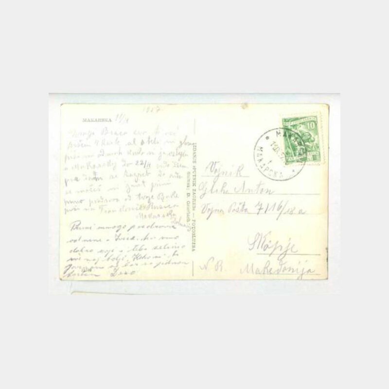 1957 Hırvat Makarska Görünüş Damgalı Kartpostal - Görsel 2