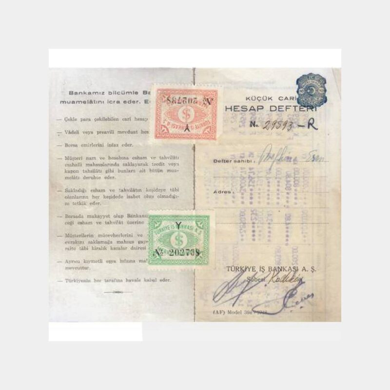1952 T. İş Bankası Makine Yazılı Hesap Cüzdanı - Görsel 2