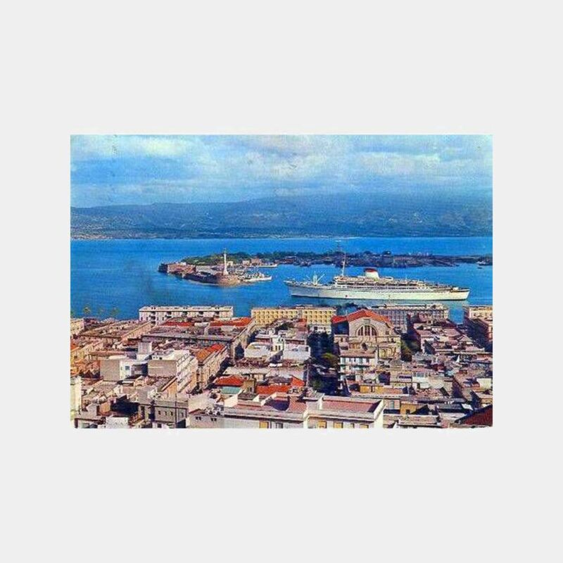 İtalya Messina Şehri ve C. Colombo Gemisi Kartı