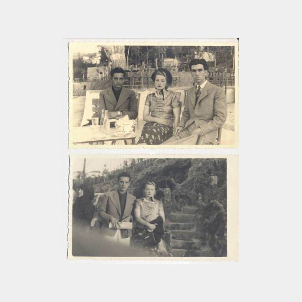 1940 Mudanya Parkında Aile 2 Adet Fotoğraf