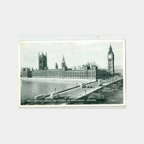 1955 Londra Parlamento Damgalı Kartpostal
