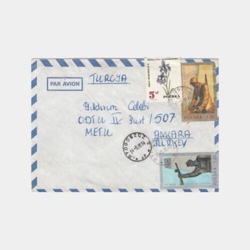 1976 Polonya Pul Damgalı Posta Zarf
