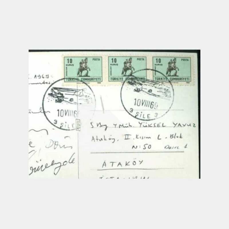 1969 Şile Posta Tarihi 3 Nolu Damgalı Kart - Görsel 2