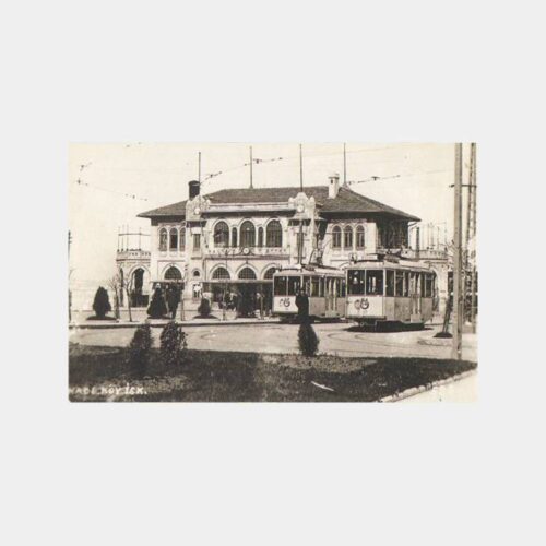 1940 Kadıköy Tramvay Görünüş Reprodüksyon Kartpostal