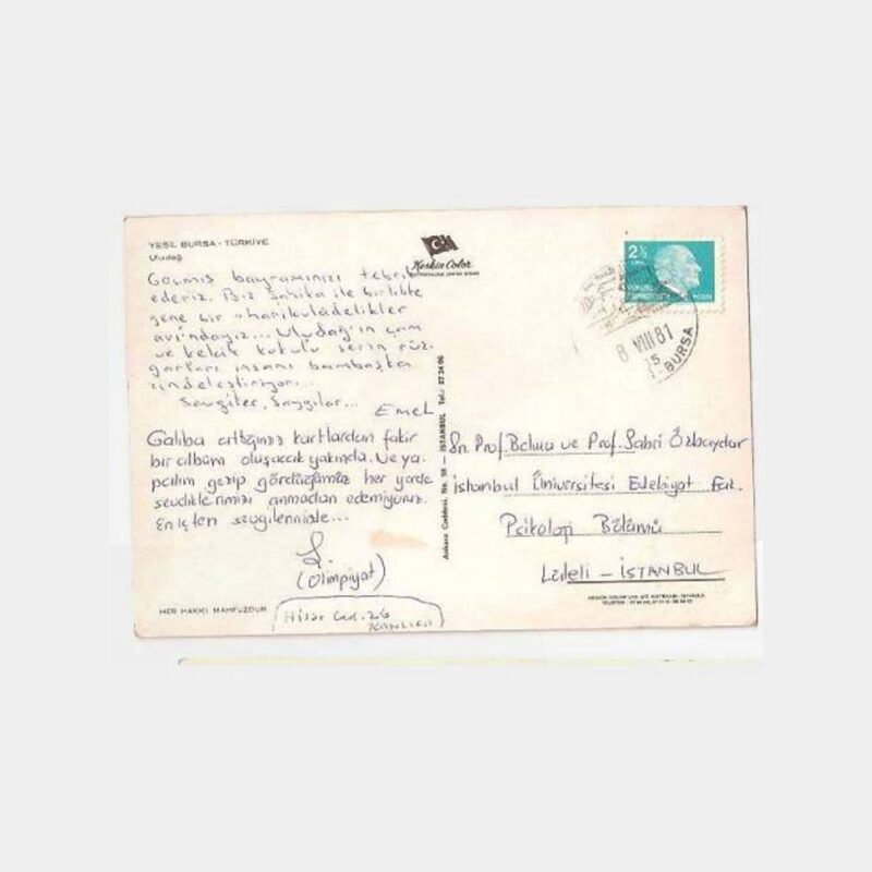 1981 Bursa Uludağ Turistik Damgalı Kartpostal - Görsel 2