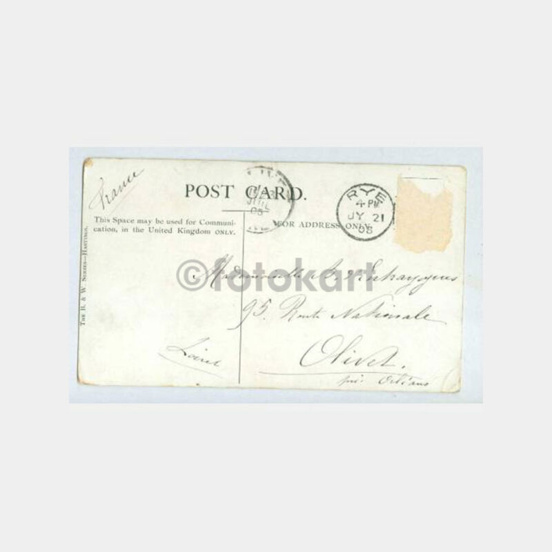 1906 İngiltere Doğu Sussex Rye Damgalı Kart - Görsel 2