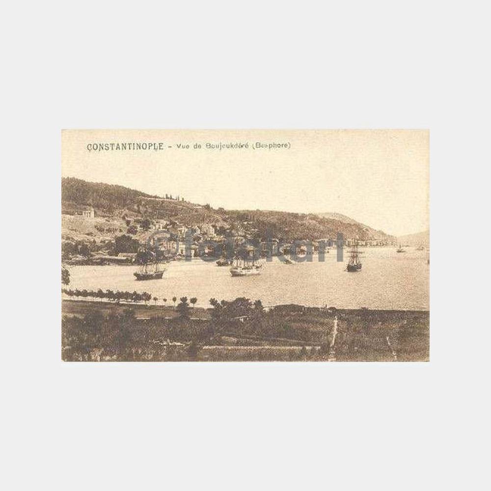 İstanbul Büyükdere Gemiler Görünüm Nadir Kartpostal