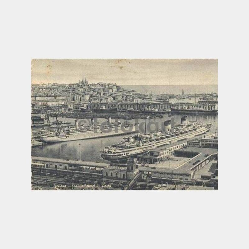 İtalya Cenova Liman ve Gemiler Kartpostal