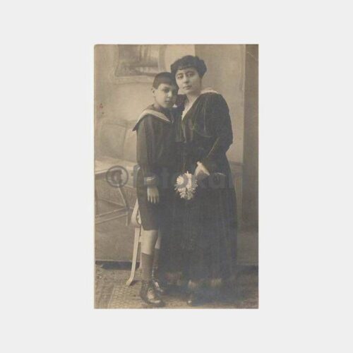 Denizci Çocuk Annesi ile Stüdyo Fotoğraf