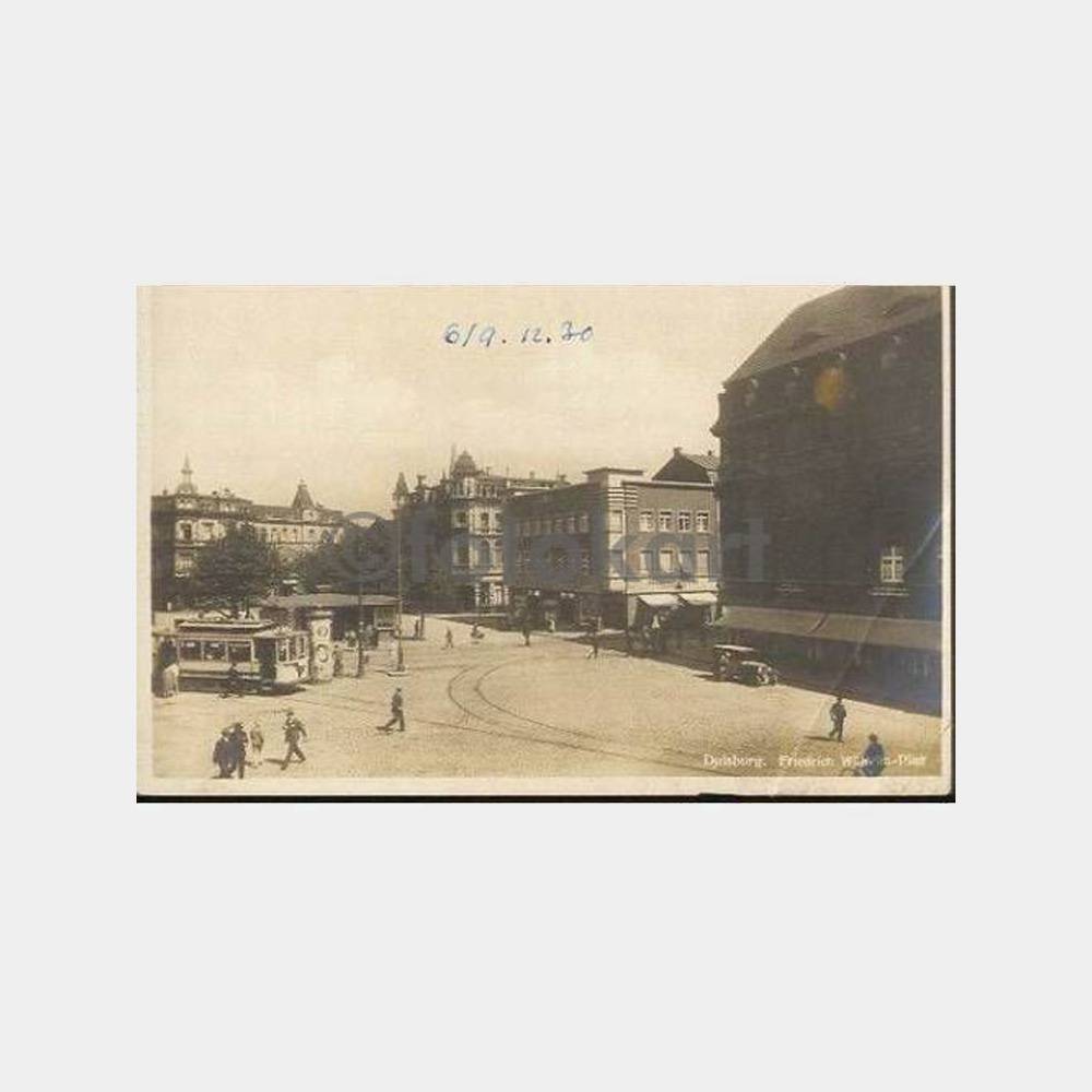 1930 Duisburg Almanya Tramvaylı Kartpostal