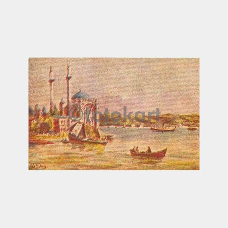 Ortaköy Camisi Çizim Tablo Kartpostal