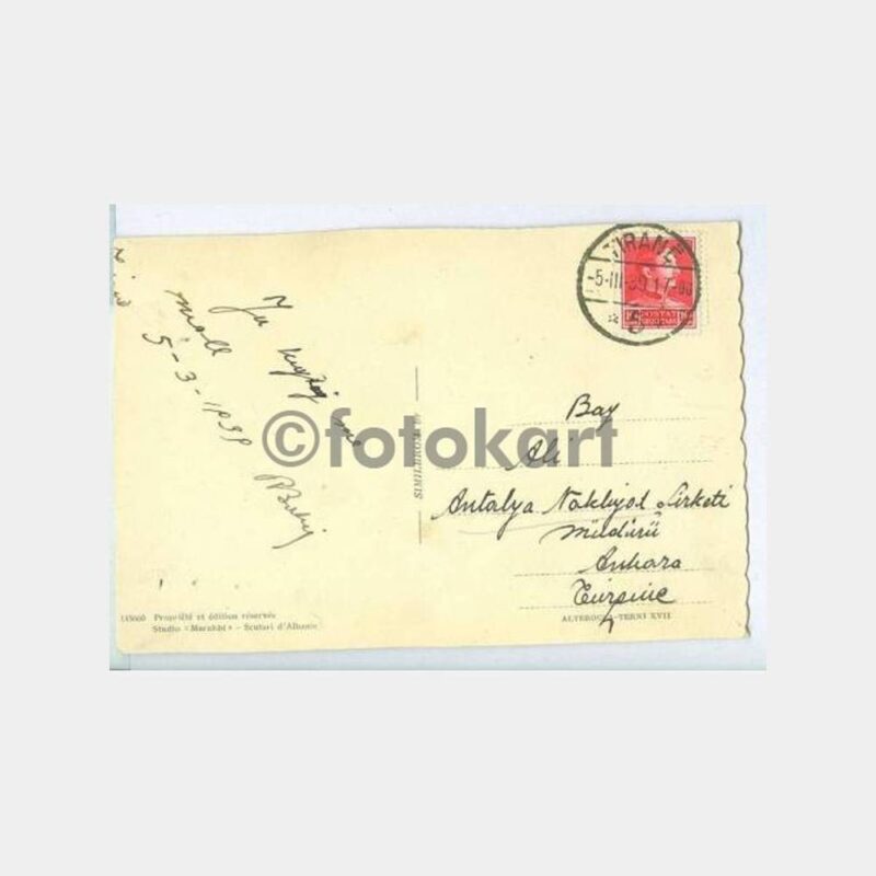 1939 Arnavutluk Savaşçılar Damgalı Kart - Görsel 2