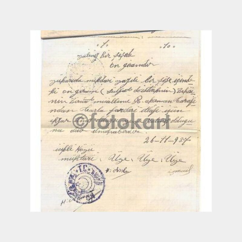 1937 Denizli Baklan İhtiyar Heyeti Evraklar - Görsel 2