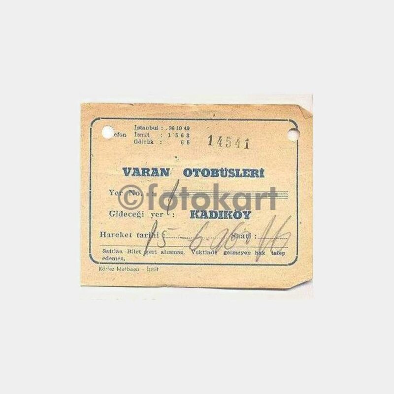 1962 Varan Otobüs Bileti