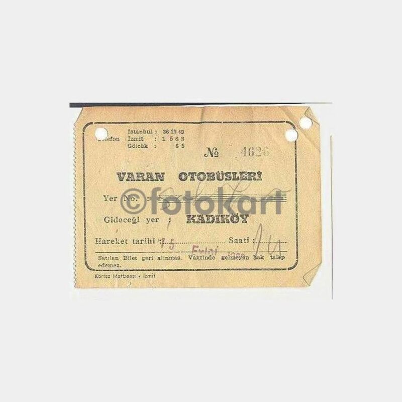 1962 Varan Otobüs Bileti