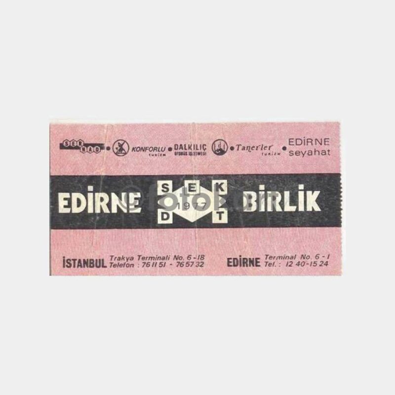 1981 Edirne Birlik Otobüs Bileti