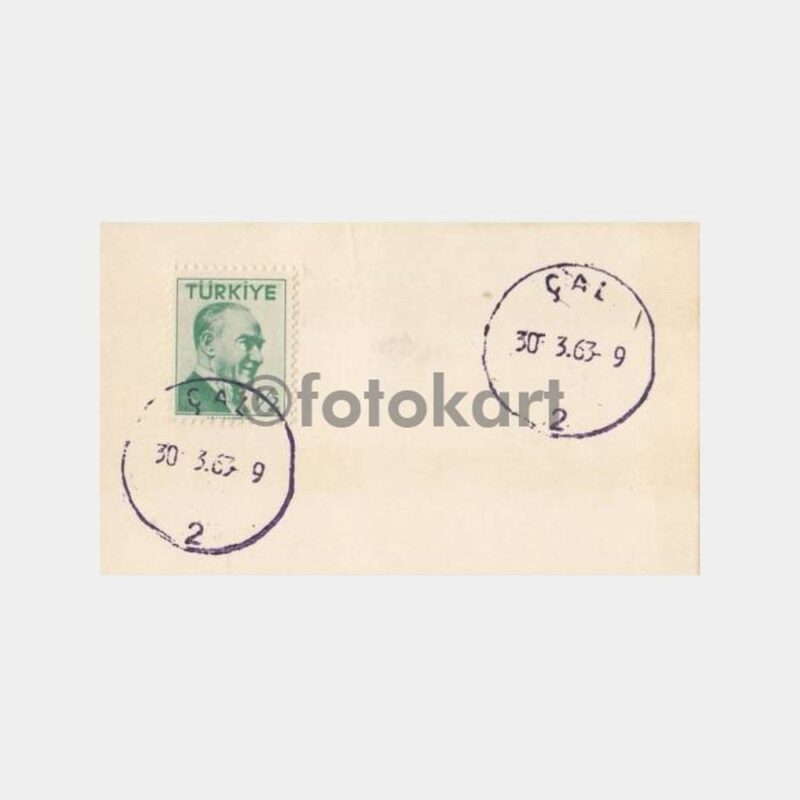1963 Denizli Çal T.C. Fragman Posta Damgası