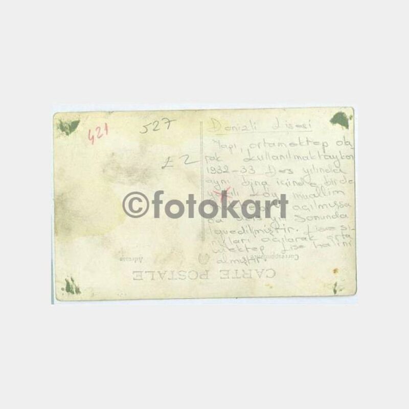 1940 Denizli Lisesi Görünüş Fotokart - Görsel 2