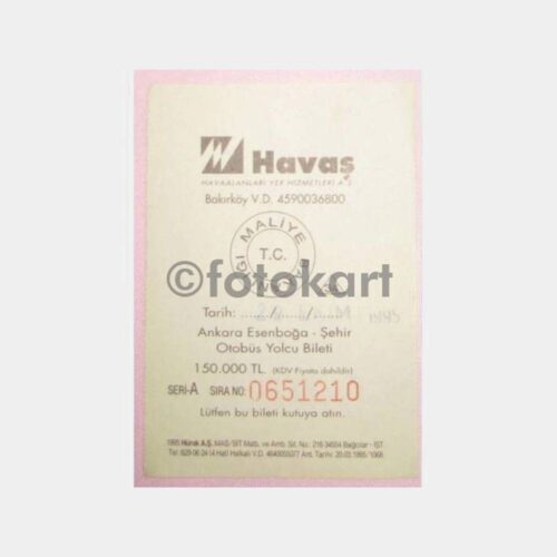 1995 Havaş Ankara Esenboğa Otobüs Bileti