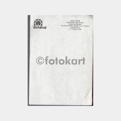 Tokat İbni Kemal Araştırma Merkezi Antetli Kağıdı