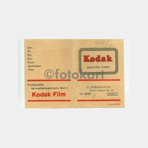 1940 Kodak Kadıköy İstimaraciyan Fotoğraf Saklama Zarfı
