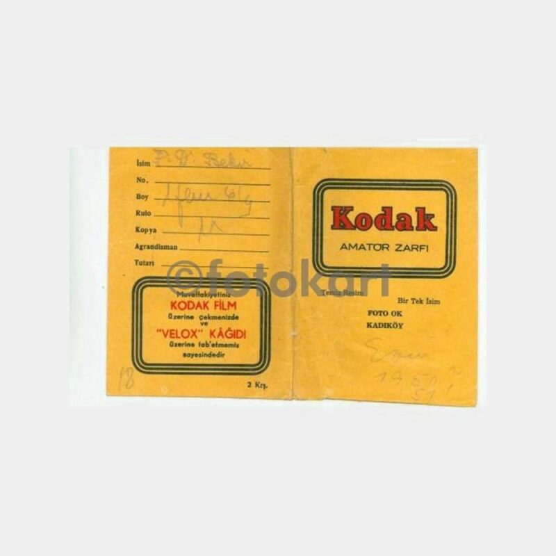 1940 Kodak Kadıköy Foto Ok Saklama Zarfı