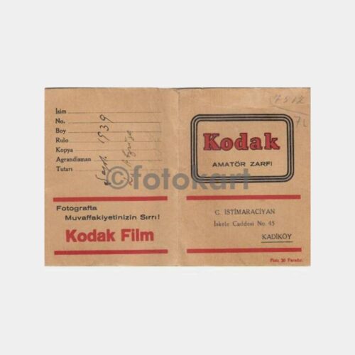 1939 Kodak Kadıköy Foto İstimaracıyan Film Zarfı