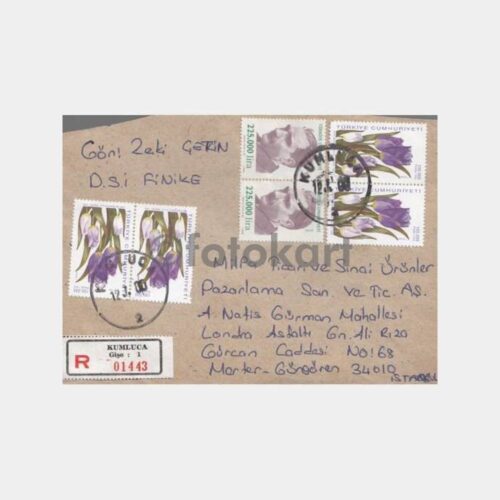 2000 Antalya Kumluca Posta Damgalı Zarf
