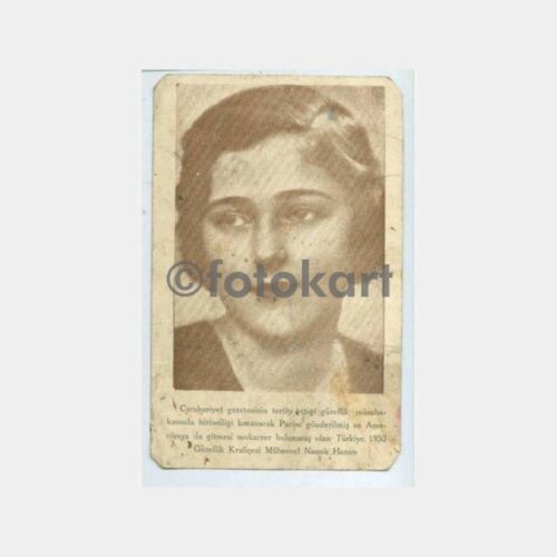 1930 Türkiye Güzeli Mübeccel Namık Kartpostal