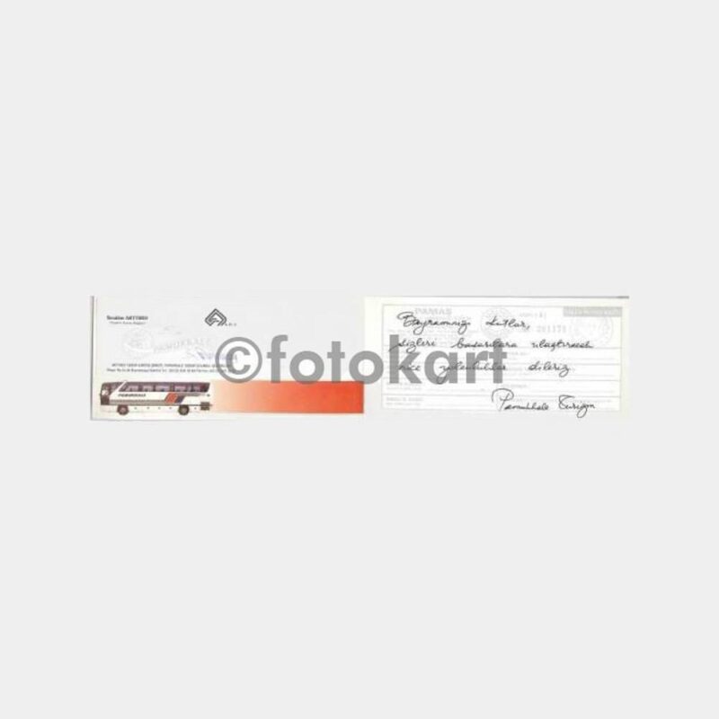 Pamukkale Otobüs Bileti Şeklinde Tebrik Kartı - Görsel 2