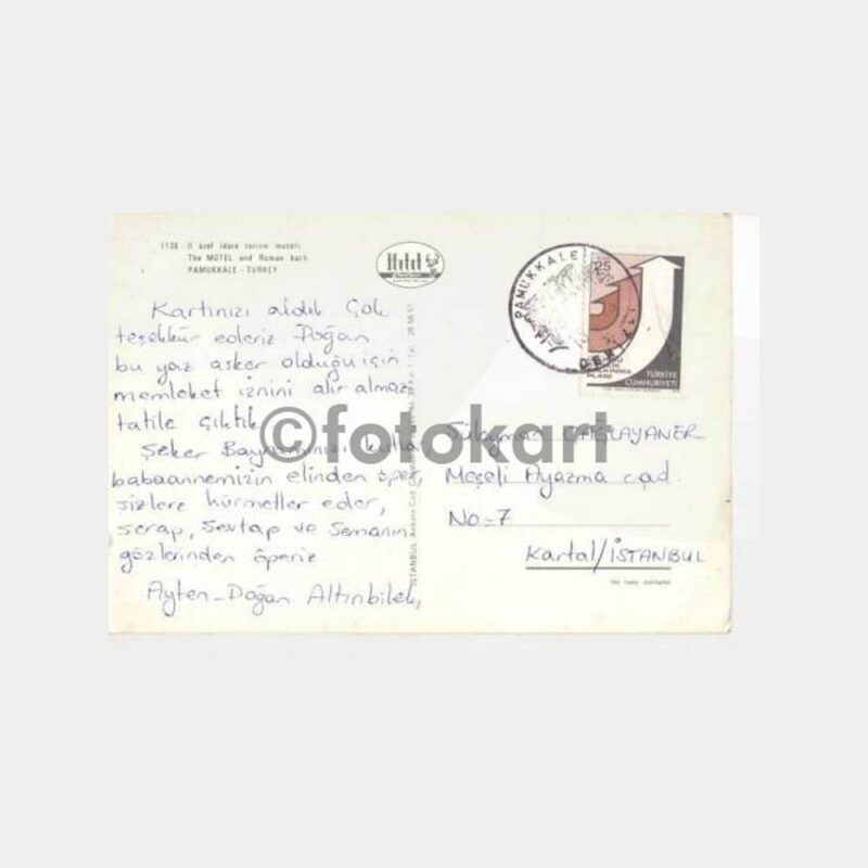 Denizli Pamukkale Roma Havuzu Kartpostal - Görsel 2