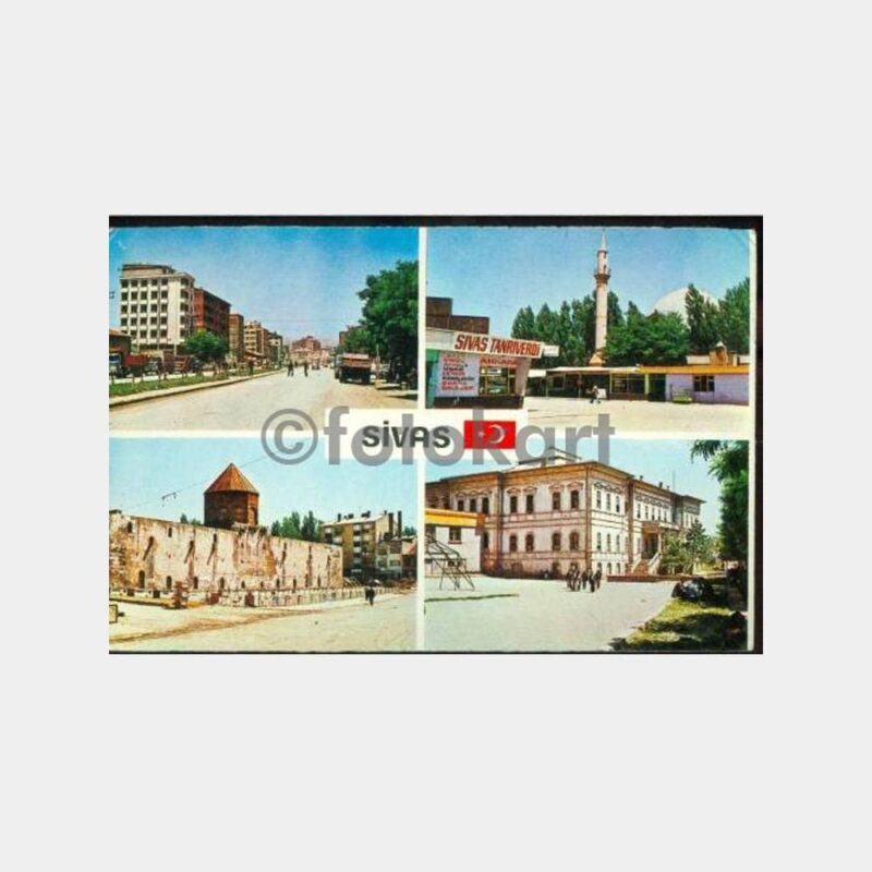 1975 Sivas 4 Görünüş Kartpostal
