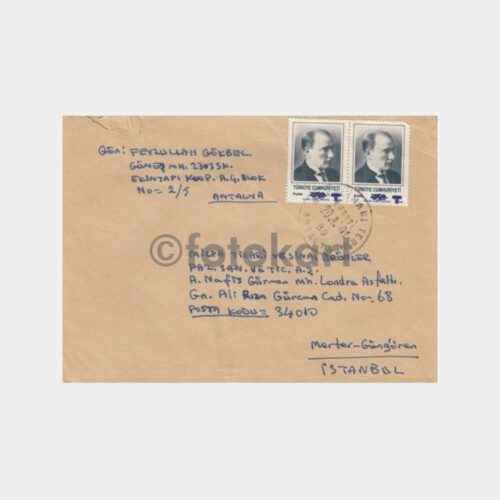 Antalya Havalimanı Terminali Posta Damgalı Zarf