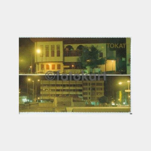 1970 Tokat 2 Adet Gece Görünüş Kartpostal