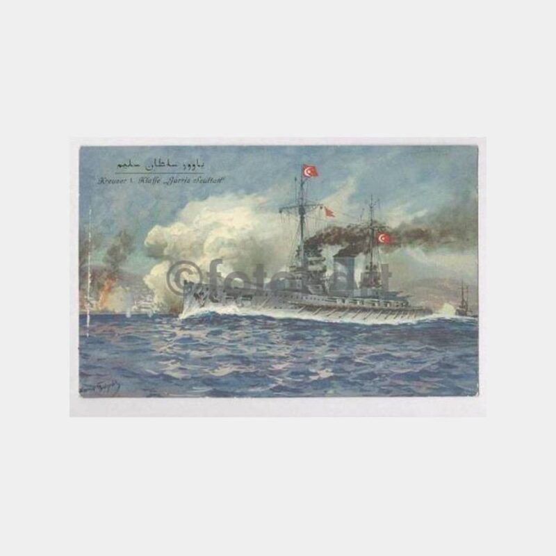1914 Yavuz Savaş Gemisi Görünüş Kartpostal