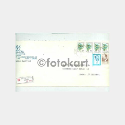 1987 Adana Adliye Sarayı Posta Damgalı Zarf